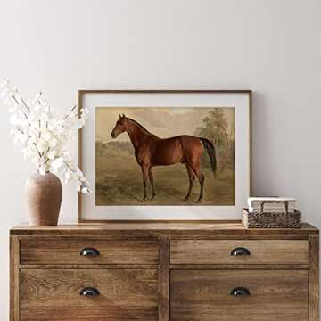 Equestrian Wall Decor - Horse Art Print for Home Decor - Antique Horse Riding Wall Artwork Decoration Farmhouse Country Wall Art for Home Decor - 11x14 inches, Ready to Frame (Classic Stallion)