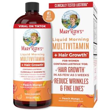 MaryRuth Organics Gray Guard Liposomal Liquid Supplement and Women's Liquid Multivitamins Hair Growth, Natural Hair Color Support, Hair & Skin Health, Immune Support, and Overall Health, 2-Pack