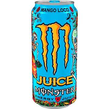 Monster Energy Juice Monster Mango Loco, Energy + Juice, Energy Drink, 16 Ounce (Pack of 24), 384 Ounce