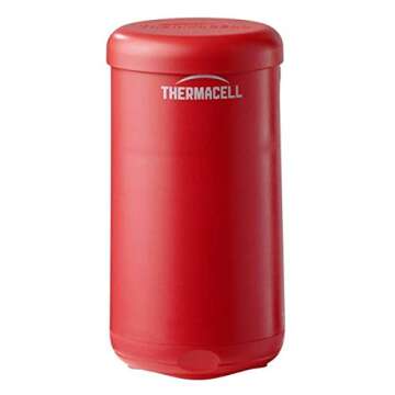 Thermacell Patio Shield Mosquito Repeller, Red; Highly Effective Mosquito Repellent for Patio; No Candles or Flames, DEET-Free, Scent-Free, Bug Spray Alternative; Includes 12-Hour Refill