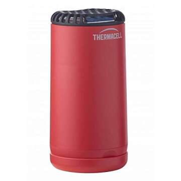 Thermacell Patio Shield Mosquito Repeller, Red; Highly Effective Mosquito Repellent for Patio; No Candles or Flames, DEET-Free, Scent-Free, Bug Spray Alternative; Includes 12-Hour Refill