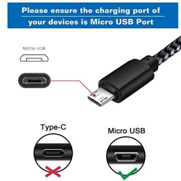 HI-CABLE Android Charger Cable, Micro USB Cable [2 Pack/6FT] with 2-Pack Dual Port USB Wall Charger Fast Charging Compatible with Samsung Galaxy S7 S6 J8 J7 Note 5,Kindle,LG,PS4,Camera (Black)