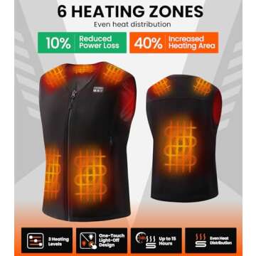 JS LifeStyle Heated Vest Jacket for Men, Fleece Mens Heated Vest with Light-off Design, Battery Not Included