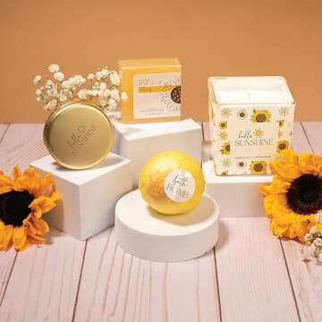 The Love Crate Co Sunflower Gifts for Women, 15pc Christmas Gift Box for Women. Get Well Soon Gift Baskets for Women, You Are My Sunshine Gifts, Care Package For Women Thinking of You, Wellness Gifts.