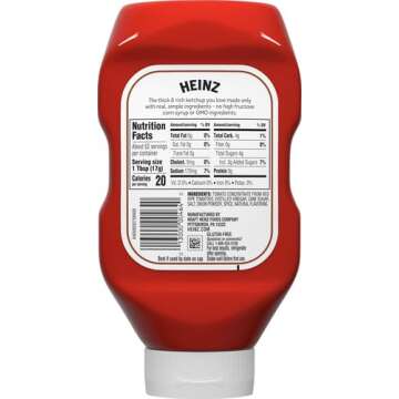 Heinz Simply Tomato Ketchup with No Artificial Sweeteners (31 oz Bottle)