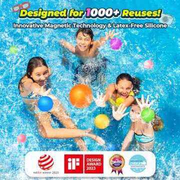 SOPPYCID 16Pcs Reusable Water Balloons for Kids, Pool Beach Water Toys for Boys and Girls, Summer Toy for Outdoor Games