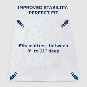 Bedsure Twin XL Mattress Pad - Soft Mattress Topper for College Dorm Room Essentials, Extra Long Twin Quilted Fitted Mattress Protector Cover with Deep Pocket Fits 8"-21" Mattress, White, 39x80 Inches