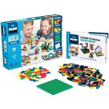 PLUS PLUS - Learn to Build Basic Color Mix, 400 Piece - Construction Building STEM | STEAM Toy, Interlocking Mini Puzzle Blocks for Kids