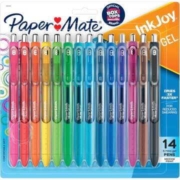 Paper Mate Colorful Gel Pens - InkJoy Gel Pens, Assorted Medium Point (0.7). Perfect for Vibrant, Colored Writing and Sketching with Paper Mate InkJoy Gel Pens, 14 Count