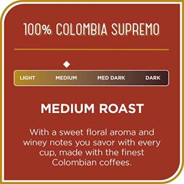 Don Francisco's Premium Colombia Supremo Whole Bean Coffee - 100% Arabica Specialty Coffee Beans, Family-Crafted Since 1870, Perfect for Drip, Pour-Over, and French Press (20 oz)