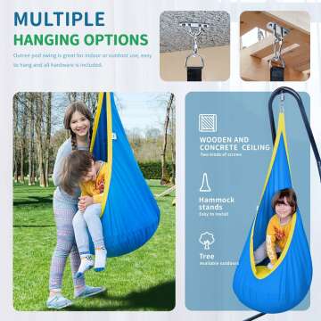 Kids Pod Hanging Swing - Fun Indoor & Outdoor Hammock