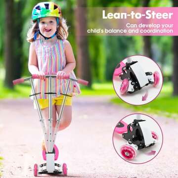 Kids Adjustable Height Kick Scooter for Ages 3-8