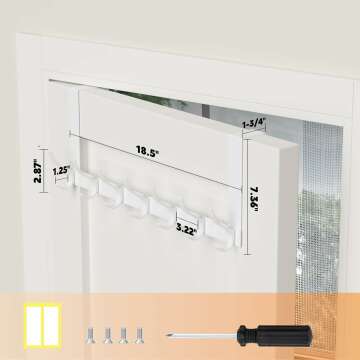 Heavy Duty Over The Door Hangers - 12 Hooks Easy Install