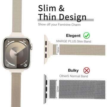 Stylish Slim Milanese Loop Apple Watch Band for Women