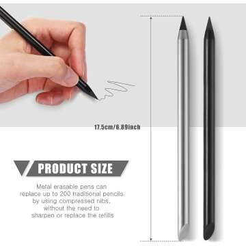 Inkless Pen & Aluminum Erasable Pencil Set - 2pcs