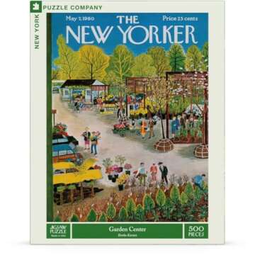 New York Puzzle Company - New Yorker Garden Center - 500 Piece Jigsaw Puzzle for Adults by Ilonka Karasz