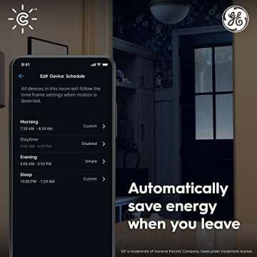 GE CYNC Wireless Smart Motion Sensor, Battery-Powered, Bluetooth Motion Sensor with Ambient Light Detection, Works with CYNC Smart Plugs, Switches and Bulbs, White