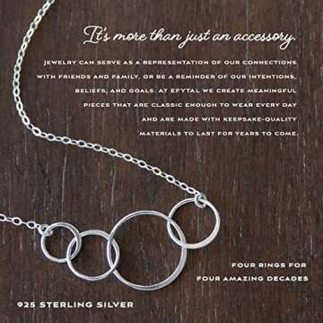 EFYTAL 40th Birthday Gifts Women, Sterling Silver Four Circle Necklace, Gifts for 40th Birthday Woman, Wife 40th Birthday Gift Ideas, Happy 40th Birthday, 40 Year Old Birthday Gifts for Women, 1984