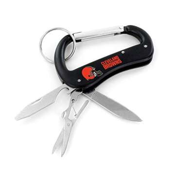 NFL Cleveland Browns Carabiner Multi-Tool Keychain, Black