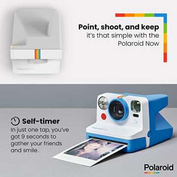 Polaroid Now i-Type Instant Camera - Mint+ Color Film (16 Sheets) + Black Album + Neck Strap - Gift Bundle