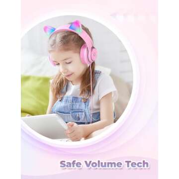 iClever LED Cat Ear Headphones for Kids