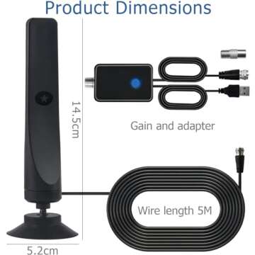 450+ Miles HD Digital TV Antenna - Amplified 4K/8K