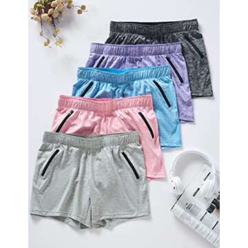 Women's 5 Pack Gym Shorts & Lounge Set with Pockets