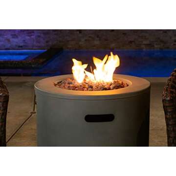 Bond Manufacturing 52144 Acero 23" Round 50,000 BTU Gas Fire Column, Gray