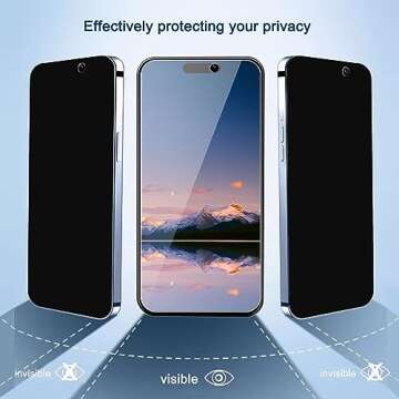 Ailun Privacy Screen Protector for iPhone 16 Plus/iPhone 15 Plus/iPhone 15 Pro Max [6.7 Inch] Display 3 Pack Anti Spy Private Tempered Glass [3 Pack] [Not for iPhone 16 Pro Max 6.9 Inch]