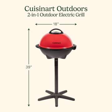 Cuisinart CEG-115 2-in-1 Outdoor Electric Grill with 240 sq. in. Cooking Space