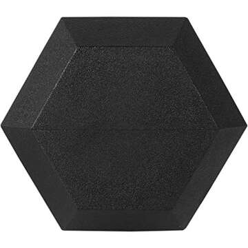 WF Athletic Supply 5-25Lb Rubber Coated Hex Dumbbell Set with Two Tier Storage Rack Non-Slip Hex Shape for Muscle Toning, Strength Building & Weight Loss, Black Rack, Straight Handle