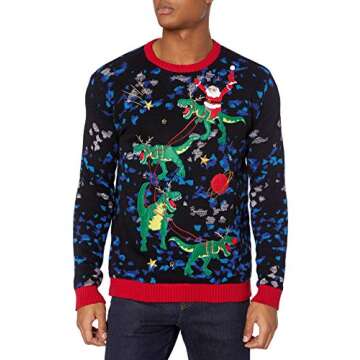 Blizzard Bay Young Men’s Trex Space Sleigh Sweater, Black Combo, Small