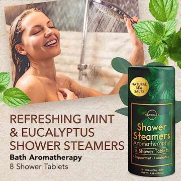 8-Pcs Shower Steamers Aromatherapy - Eucalyptus for Shower, Spa Gifts for Women - Eucalyptus Shower Steamer - Shower Steamers, Shower Steamers for Women - Shower Bombs Aromatherapy