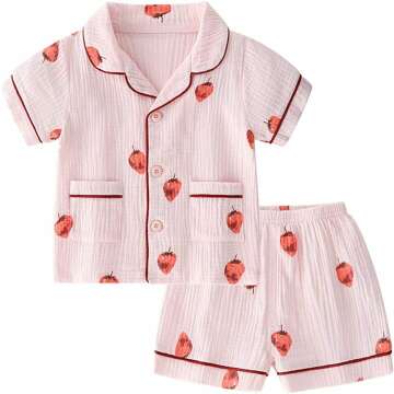 Summer Toddler Button Up PJs