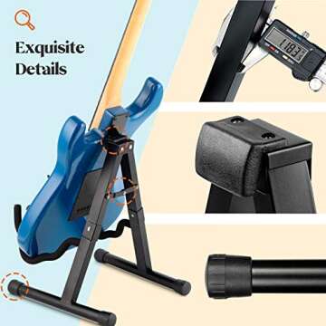 CAHAYA Guitar Stand Folding A frame Floor Universal Metal for Acoustic Classical Electric Bass Guitars Banjo Ukulele Portable CY0251