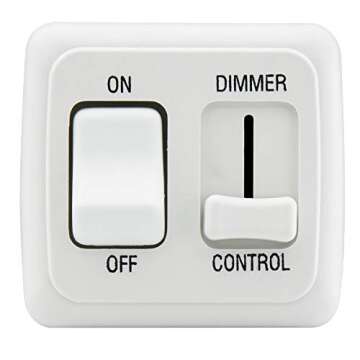 American Technology Components 12 Volt DC Dimmer Switch for LED, Halogen, Incandescent - RV, Auto, Truck, Marine, and Strip Lighting (Large Slider, White)