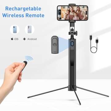 Durable 72-Inch Tripod & Selfie Stick for Cameras