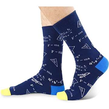 HAPPYPOP Funny Math Socks Math Gifts for Math Teachers, Math Teacher Appreciation Gifts for Men, Gifts for Math Lover Mathematics