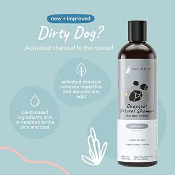 kin+kind Natural Pet Shampoo + Conditioner for Itchy Dogs and Cats - Dog Shampoo for Itchy Skin - Cat & Dog Shampoo and Conditioner with Activated Charcoal & Moisturizing Shea Butter - Made in USA