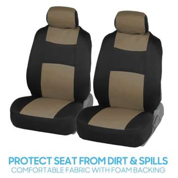 BDK PolyPro Seat Covers - Beige and Black Full Set