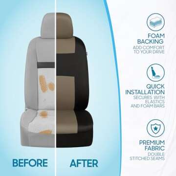 BDK PolyPro Seat Covers - Beige and Black Full Set