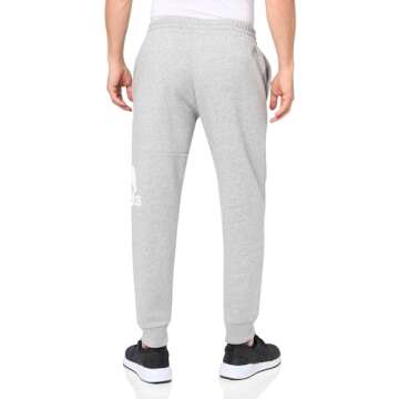 adidas Men's Essentials Fleece Tapered Cuff Big Logo Pants, Medium Grey Heather