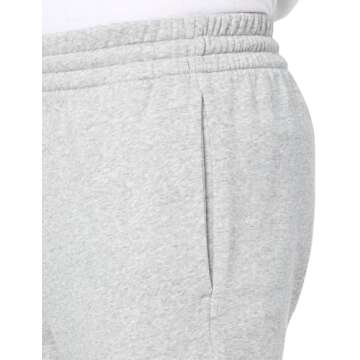 adidas Men's Essentials Fleece Tapered Cuff Big Logo Pants, Medium Grey Heather