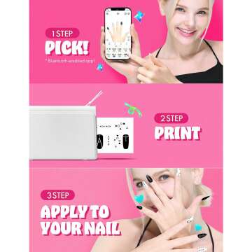 NAILPOP Nail Art Printer Machine - Digital Nail Design Machine Printer that comes w/ 10 Sheets of Nail Sticker Paper |Wireless & Automatic Nail Art Machine | Limitless Design & Easy Navigation (White)