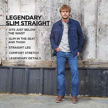 Lee Men's Legendary Slim Straight Jeans - Comfortable Fit