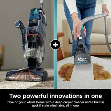 Shark R-EX200 CarpetXpert with Stain Striker, Upright Carpet, Area Rug & Upholstery Cleaner, Navy - Certified (Renewed)