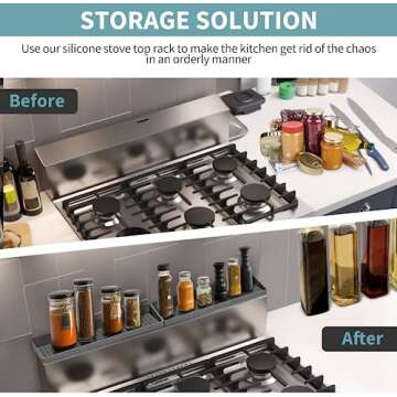 BFONS 30" Magnetic Stove Top Shelf Spice Rack Storage - Organize Your Kitchen