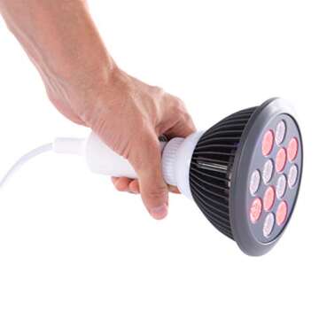 Red Light Therapy Device Red Near Infrared 660nm 850nm. 12 LEDs. High Irradiance for Skin Health, Pain Relief, Anti Aging, Muscle Recovery, Performance, Energy. Handheld, Power Cord Included. HG24.