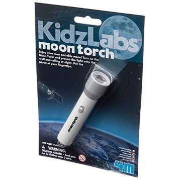 4M KidzLabs Moon Torch Projector Astronomy Science STEM Toys Educational Gift for Kids & Teens, Girls & Boys