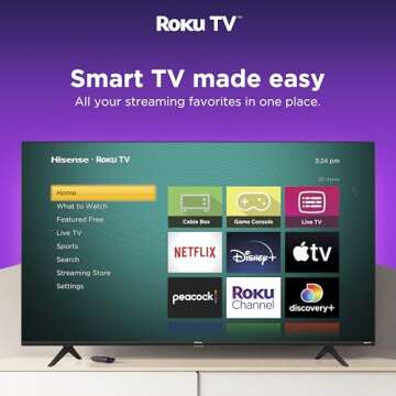 Hisense 40-Inch Class A4 Series FHD 1080p Smart Roku TV with Alexa Compatibility (40A4NR, 2024 Model) - Dolby Audio, Slim Bezel Design, Google Assistant